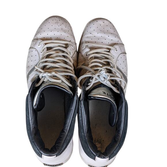 Lacoste Shoes Mens 9.5 High Top Sneakers Lace Up Leather Upper Retro Streetwear - Picture 10 of 14